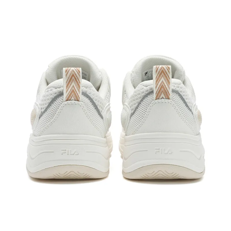 FILA VIBE Breathable Low Top Skateboard Shoes Women's White Yellow-3