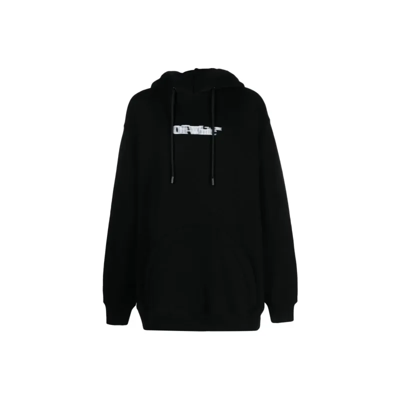 OFF WHITE Logo Printed Drawstring Hoodie-0