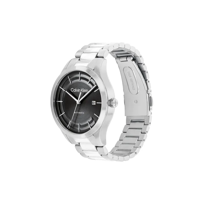 CALVIN KLEIN Knight Wrist Watch Automatic Mechanical Movement Steel Strap 40mm Black Dial Unisex-1