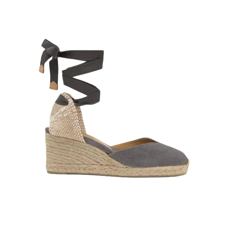Castañer Chiara Wedge Heel High Heels Women's Gray-1