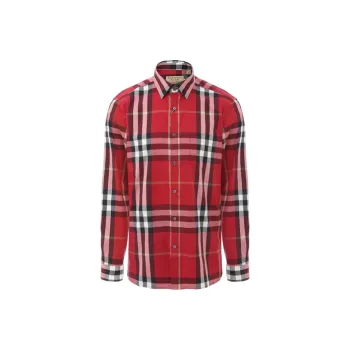 Burberry Shirts Men Red