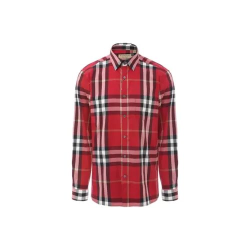 Burberry Shirts Men Red