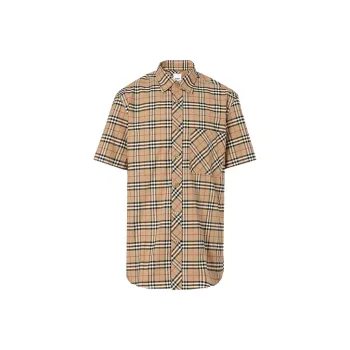 Burberry S/S Small Scale Check Stretch Cotton Shirt