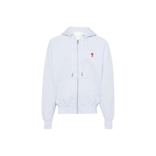 AMIPARIS Ami De Coeur Logo Embroidered Zip-Up Hoodie
