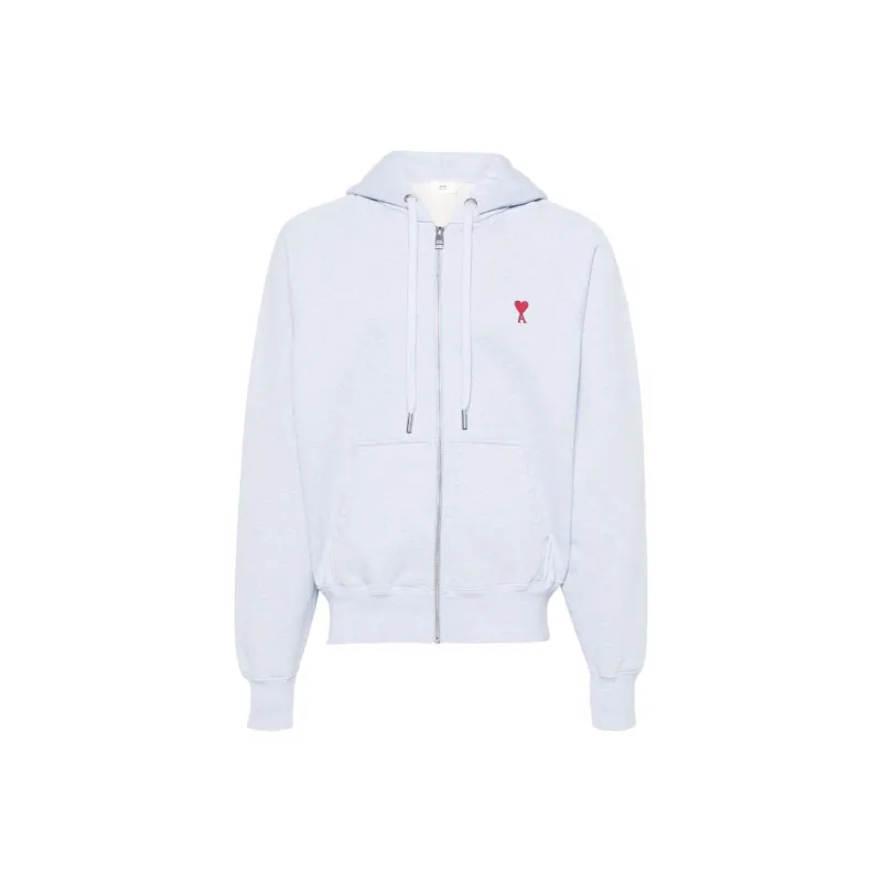 AMIPARIS Ami De Coeur Logo Embroidered Zip-Up Hoodie-0