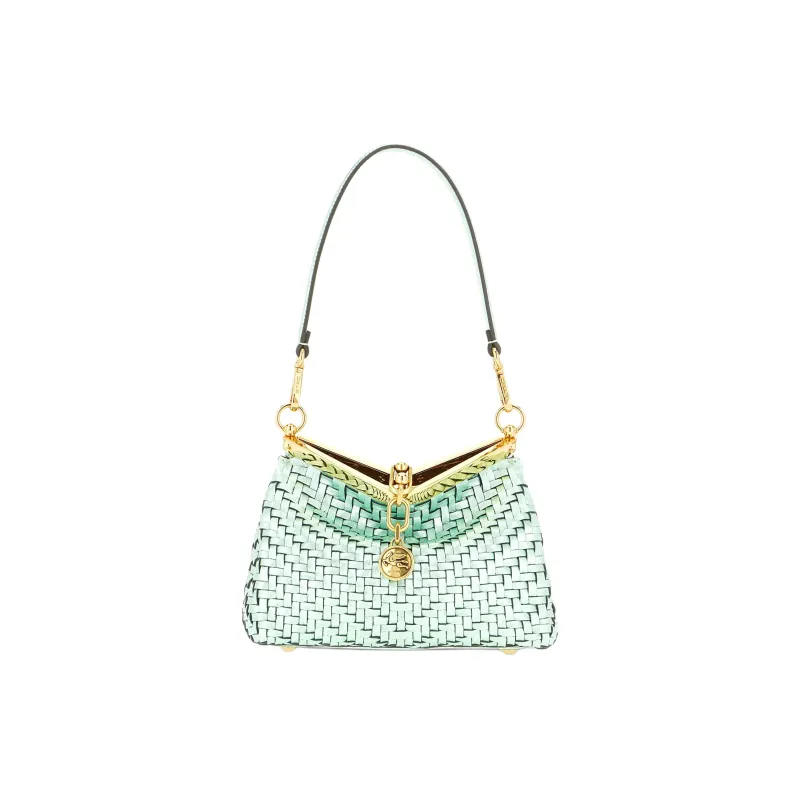 ETRO Calfskin Shoulder Bag Women's Light Green-0