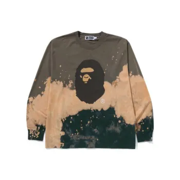 A BATHING APE Tie Dye Ape Head Relaxed Fit L/S Tee