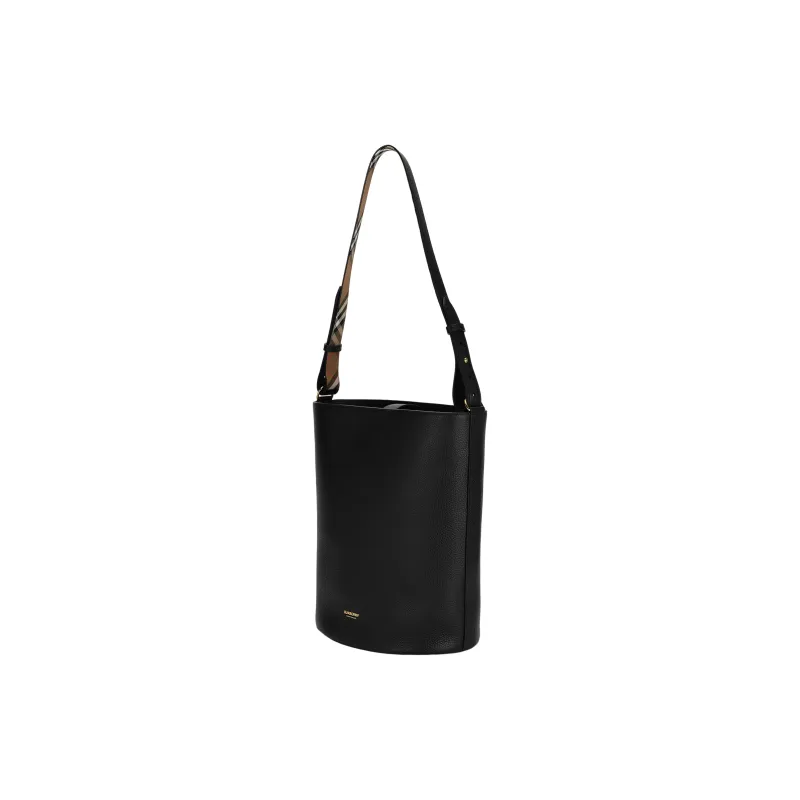 Burberry Grained Calfskin Bucket Bags Shoulder Bag Crossbody Bag Handbag Medium Size Women's Black-1