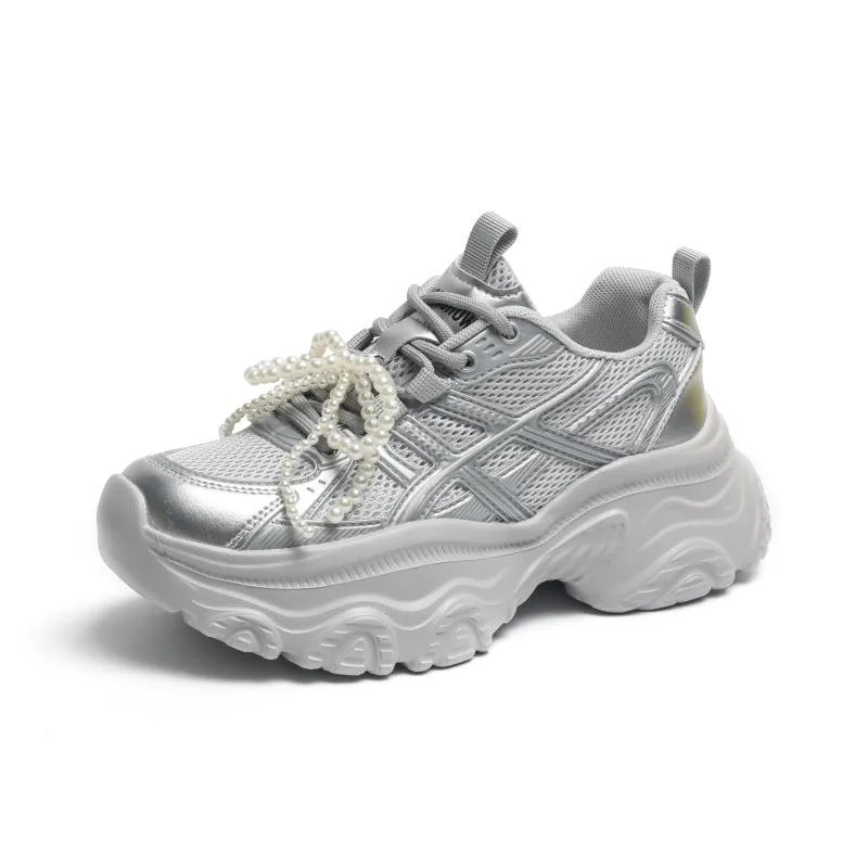 O.L Anti Slip And Wear Resistant Height Increasing Low Top Chunky Sneakers Women's-4
