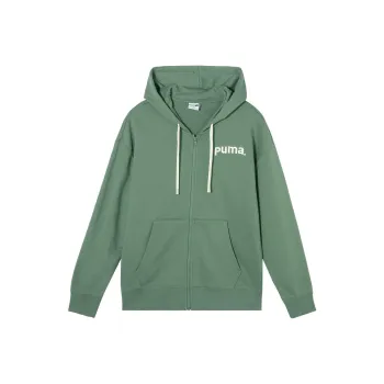 PUMA TEAM FZ HOODIE TR Sweatshirt Unisex Light Green Gray