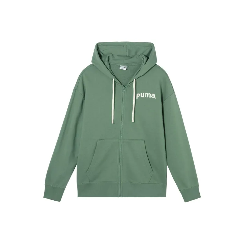 PUMA TEAM FZ HOODIE TR Sweatshirt Unisex Light Green Gray-0