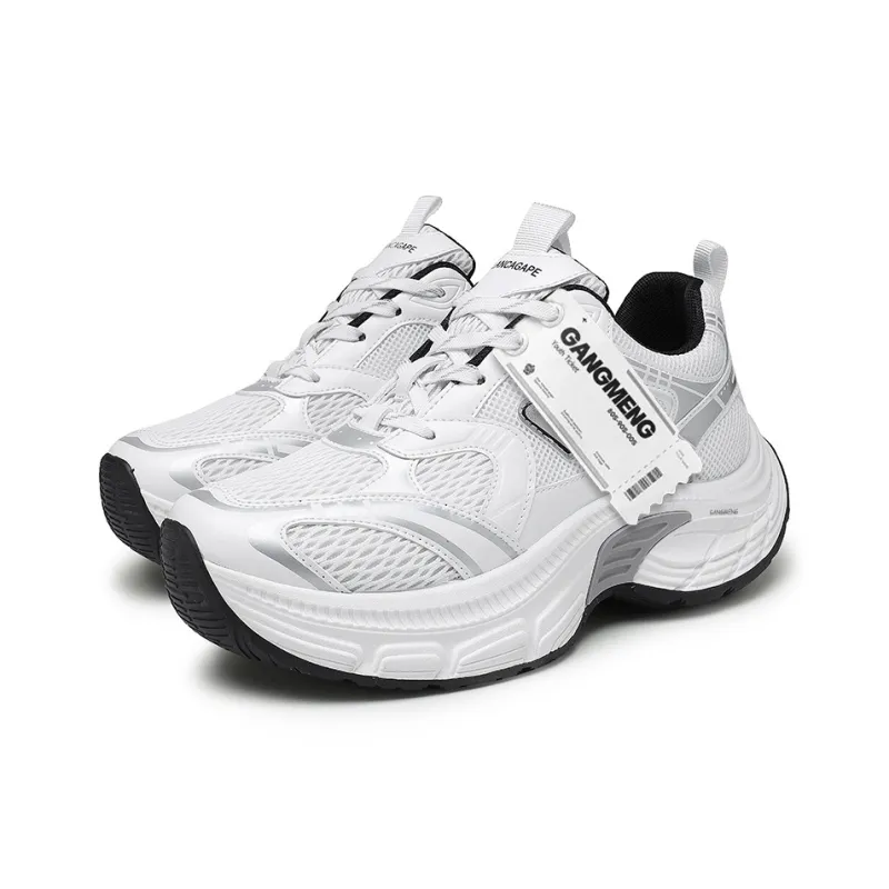 Hong Kong Meng Slip Resistant, Breathable, Height Increasing Low Top Chunky Sneakers Men's-4