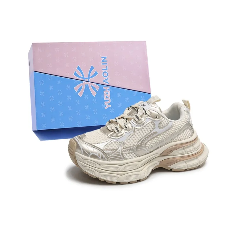 YUZHAOLIN Anti-Slip And Wear-Resistant Height Increasing Low-Top Chunky Sneakers Women's-24