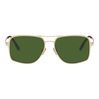 Retrosuperfuture Acetate Metal Aviator Sunglasses Unisex Gold
