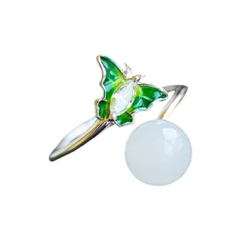 Jade Ink Love Hetian Jade Rings White Jade Women's