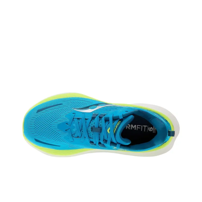 Saucony Hurricane 24 Anti Slip Wear Resistant Low Top Running Shoes Men's Blue Green-3