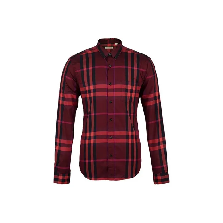 Burberry Shirts Men Red-0