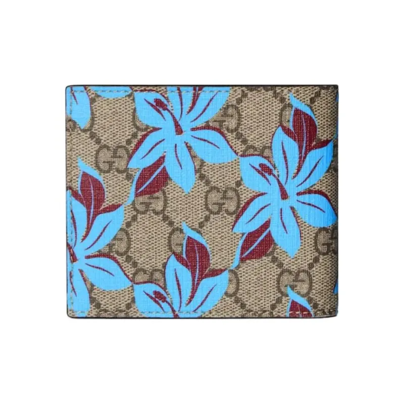 GUCCI Canvas Wallet Women's Beige & Dark Brown-2