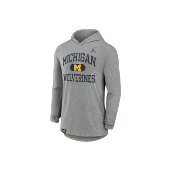 JORDAN Michigan Wolverines Blitz Men's Nike Dri FIT College Long Sleeve Hooded T Shirt