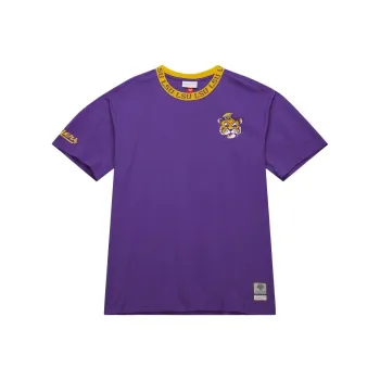 Mitchell & Ness x NCAA LSU Tigers Jacquard Ringer T Shirt Men's Purple