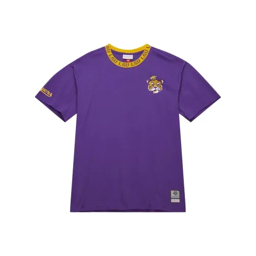 Mitchell & Ness x NCAA LSU Tigers Jacquard Ringer T Shirt Men's Purple