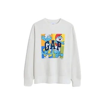 GAP Sweatshirt Unisex Gray White