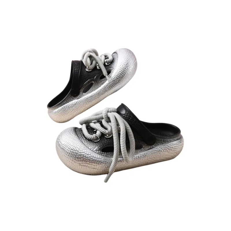 Yamada Hyakuju Slippers Black Silver, Khaki Gold-9
