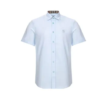 Burberry Shirts Men Sky Blue