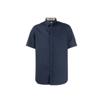 Burberry Shirts Men Dark Blue