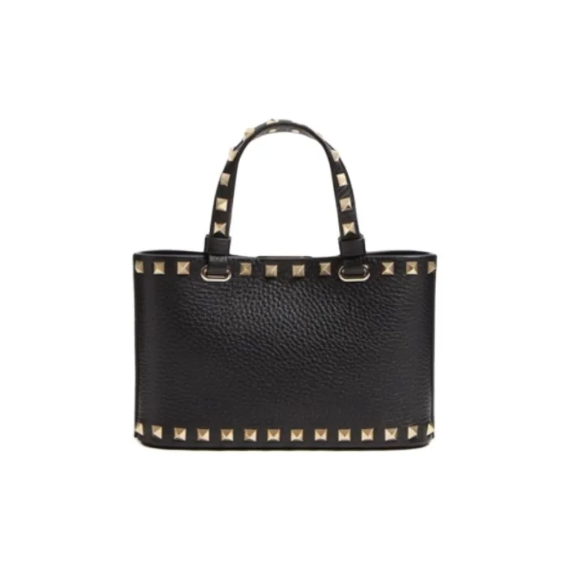 Valentino ROCKSTUD Cow Leather Handbag Mini Women's Black-3