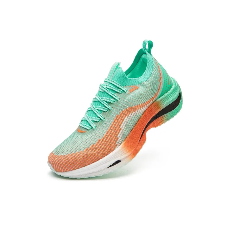 VOIT Coverage Lightweight Rebound Low Top Marathon Running Shoes Unisex Green Orange-2