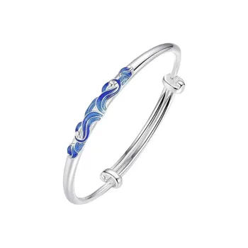 Bear Silversmith 999 Fine Silver Sterling Silver Bangle Women's
