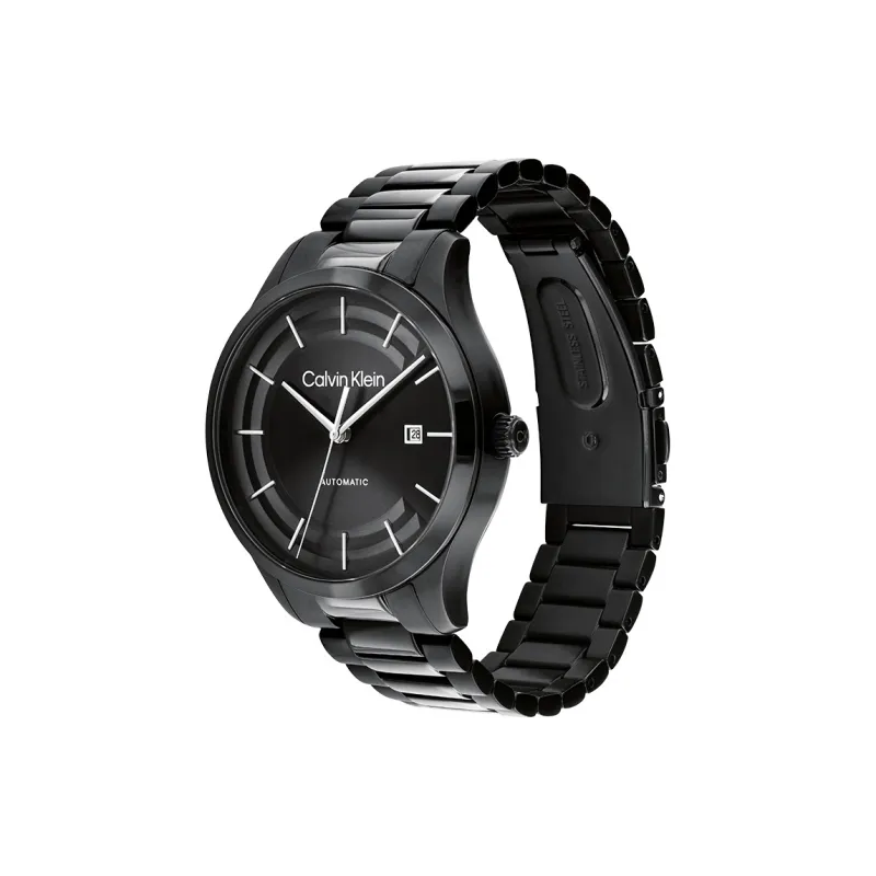 CALVIN KLEIN Knight Wrist Watch Automatic Mechanical Movement Steel Strap 40mm Black Dial Unisex-1