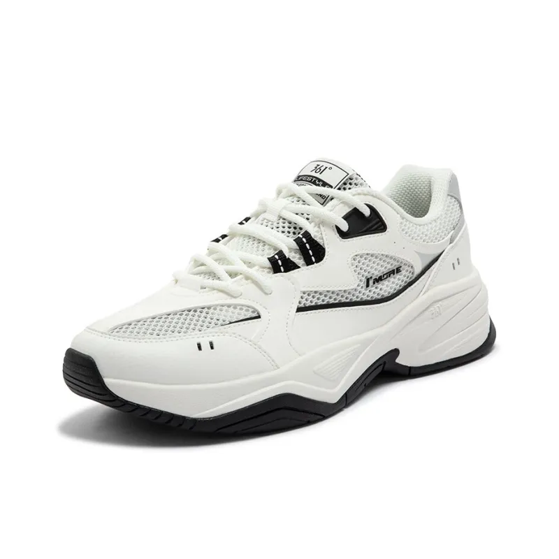 361° Sailing Series Breathable And Wear resistant Low Top Chunky Sneakers Men's White Black-1