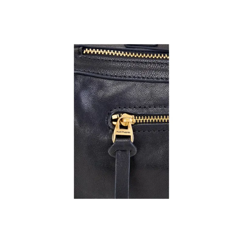 Hush Puppies Sheepskin Shoulder Bag Medium Size Women's Black-5