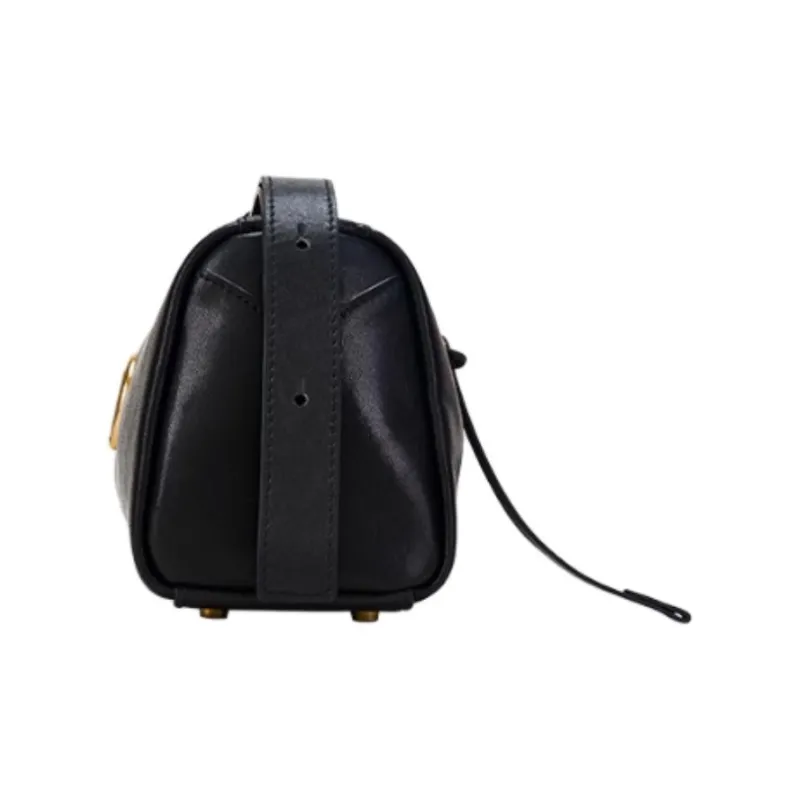 Hush Puppies Sheepskin Shoulder Bag Medium Size Women's Black-3