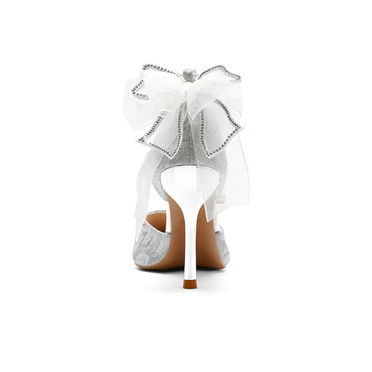 Crelinkxlat Slim Heel High Heels Women's Silver-13