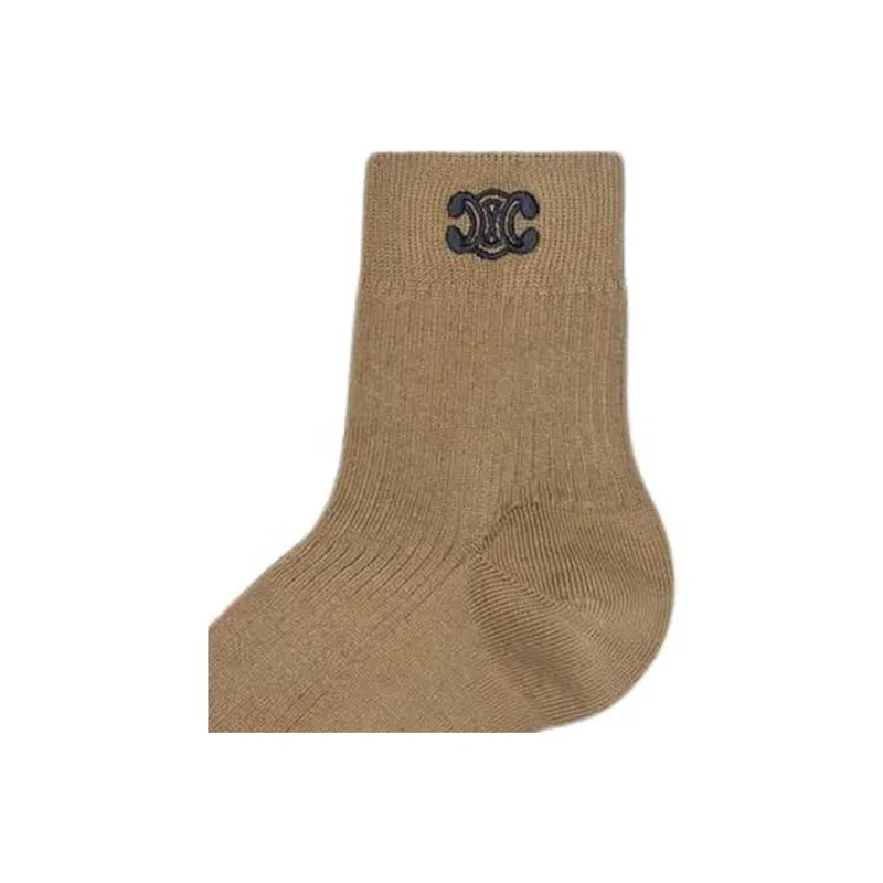 CELINE Ankle Socks Women's Brown-1