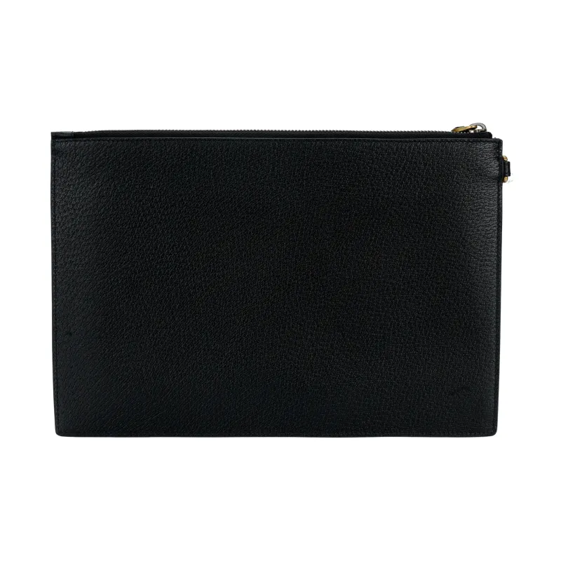 GUCCI Leather Briefcase Clutch Regular Men's Black-2