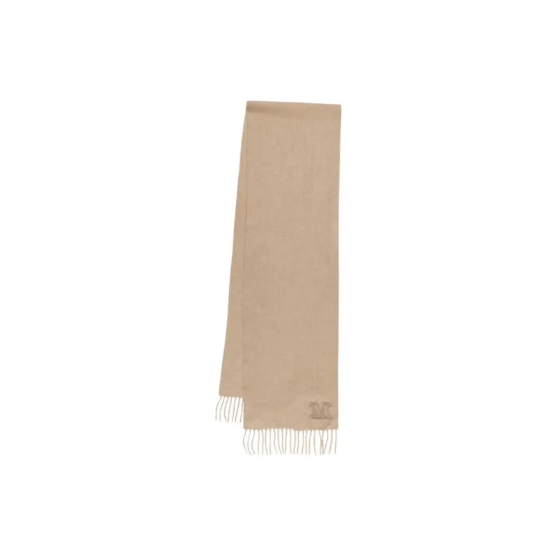 WEEKEND MaxMara Embroidered logo Cashmere Scarf-0