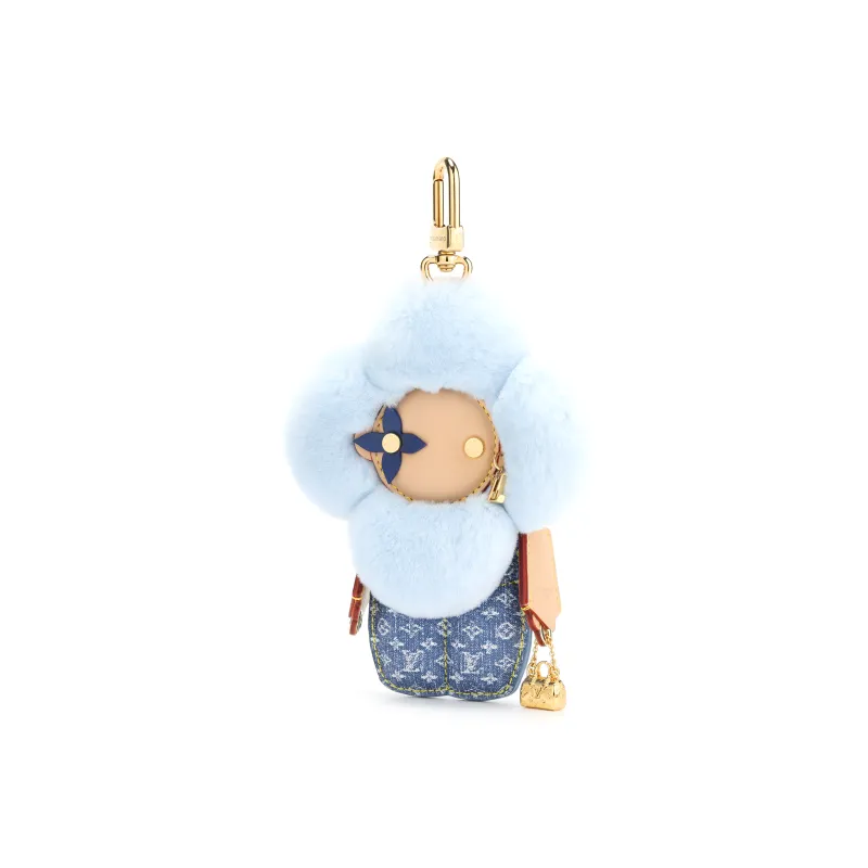 LOUIS VUITTON Leather Pendant Bag Merchandise Women's Blue-1