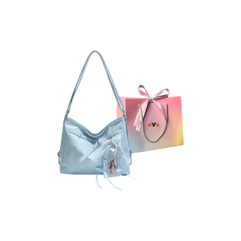 Yalu PU Backpack Regular Women's White/Blue/Black/Pink-7
