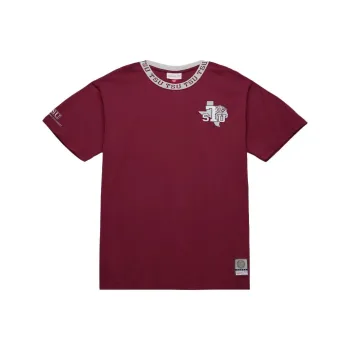 Mitchell & Ness x NCAA Texas Southern Tigers Jacquard Ringer T Shirt Men's Chestnut