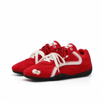MXGM Slip Resistant, Abrasion Resistant, Breathable, Lightweight Low Top Casual Shoes Women's Red Apple
