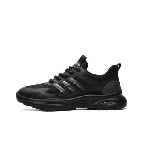 JIETEGONGYANG Cushioning, Slip Resistant, And Abrasion Resistant Low Top Casual Shoes Men's Black