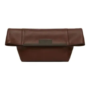 MaxMara Cow Leather One Shoulder Clutch Women's Brown