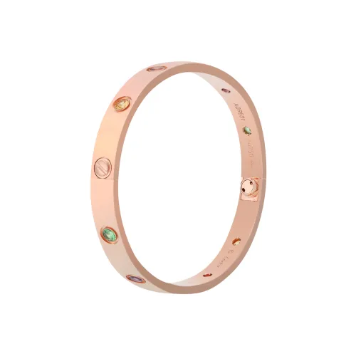 Cartier 2010s 18K Rose Gold Love Bless Multi-stone Bracelet