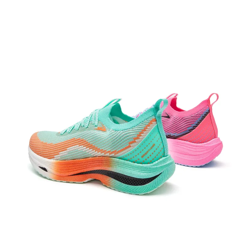 VOIT Running Shoes Unisex Low Top Left Green & Rose Red-3