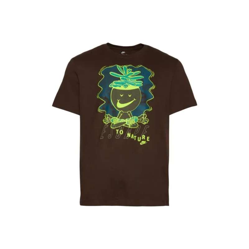 Nike T-Shirts Men Brown-0