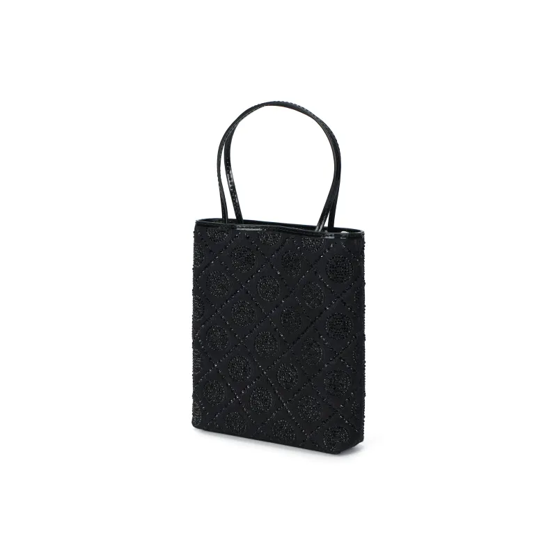 TORY BURCH Fabric Tote Bag Shopping Bag Shoulder Bag Handbag Mini Women's Black-1